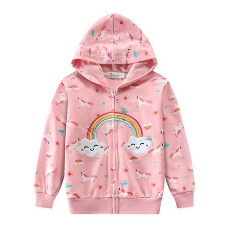 

CM-Kid Toddler Girls Hoodies Sweatshirts Unicorn Long Sleeve Jacket 5t