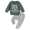 thumbnail image 1 of Caqnni Boys Spring Comfort Set Sweatshirt and Matching Joggers Pants Lightweight for Spring Weather(A01-Green,2-3 Years), 1 of 7