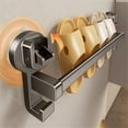 thumbnail image 2 of Toallero con Ventosa para Baño, Color Gris, Sin Perforaciones, de Doble Poste, para Pared., 2 of 5