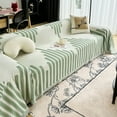 thumbnail image 4 of Couch Cover Sofa Covers Cushion with Tassel for Winter, Slipcovers Line Pattern Couch Covers, Warm & Non-Slip Seat Pad Home Decor for Living Room, Cozy Support for Sectional Couches(Green), 4 of 6