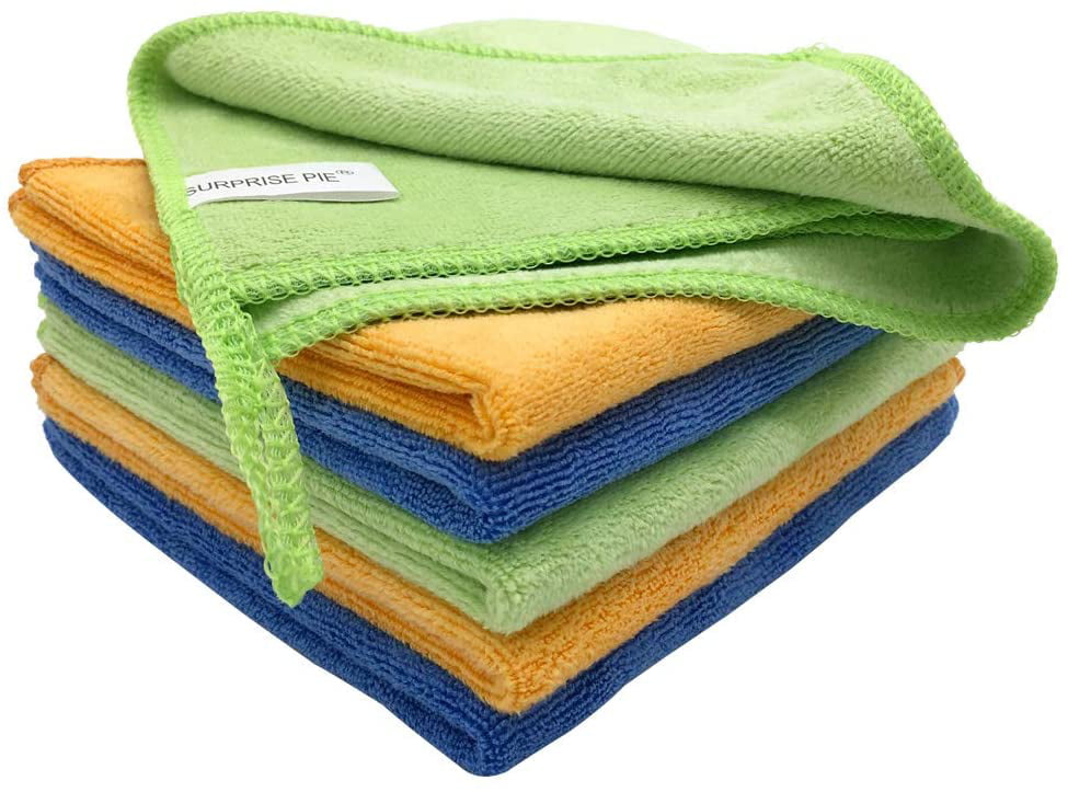 All 3 designs 2 in 1 Antibacterial Microfibre Cleaning Pad Neon Colours 
