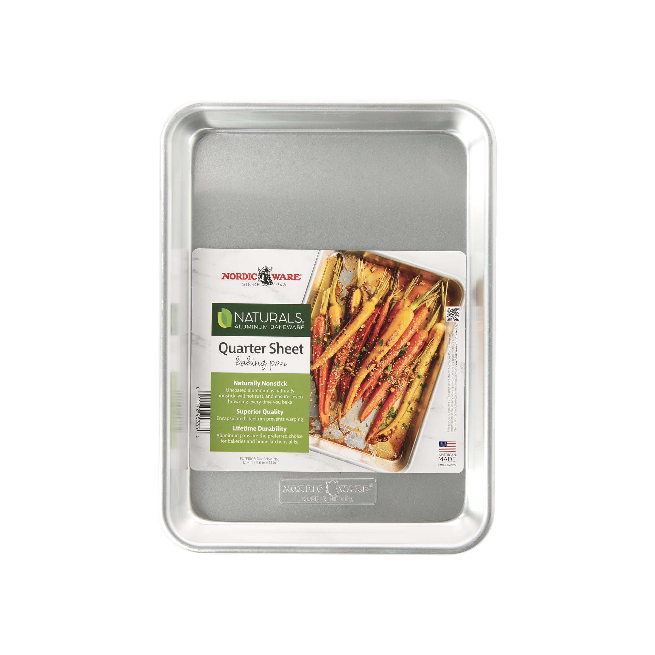 Nordic Ware Naturals Quarter Sheet 13 x 10 Aluminum Baking and Cookie Pan Silver Walmart