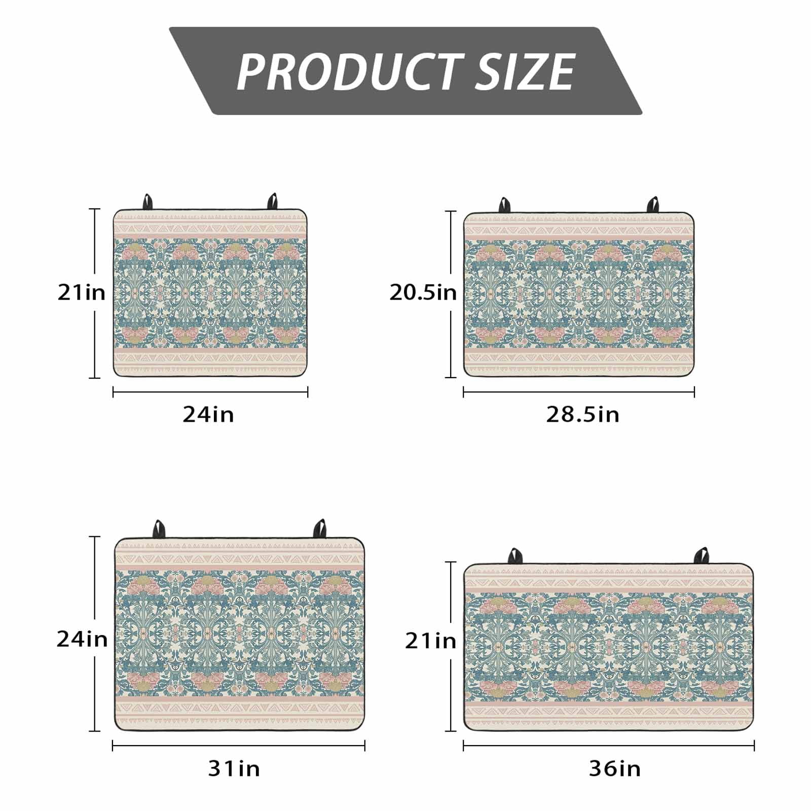 Teal Pink Geometric Stove Top Cover for Electric Stove, Heat-proof & Non Slip Glass Top Stove Cover Protector, Vintage Floral Watercolor Boho Kitchen Flat Cooktop Rubber Mat 24x21 Inches