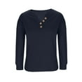 thumbnail image 6 of Waffle Knit Tops for Women Long Sleeve Shirts Casual V-Neck Loose Fit Pullover Lounge T-shirts, 6 of 6
