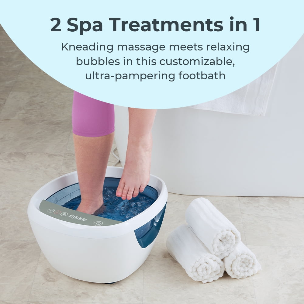 HoMedics? Shiatsu Bliss Footbath with Heat Boost, Foot Spa Massager, Deep Kneading Pedicure Tub, Vibrating Bubbles with Soothing Heat, Portable At-Home Spa&nbsp;