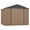 Brown, variant on Aoile 8'x8' Outdoor Metal Storage Shed with Lockable Doors & Sloping Roof for Backyard, Garden, Lawn