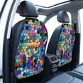 thumbnail image 5 of Uemuo Colorful Tie Dye Stained Glass 2 Printed Car Back Seat Protector,2 Pcs Backseat Car Organizer, Kick Mats Back Seat Protector , Back Seat Organizer for Kids, 5 of 8