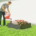 thumbnail image 3 of 4' x 4' x 1' Raised Garden Bed Galvanized Steel Planter Box Light Grey, 3 of 10