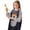 Black1-C, variant on Girls Long Sleeve Art Smock With Pocket Kids Graphic Painting Aprons 2-12 Years