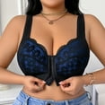 thumbnail image 2 of Plus Size Lace Embroidered Front Closure Bra Wireless Comfortable Breathable Supportive Everyday Wear for Women, 2 of 2