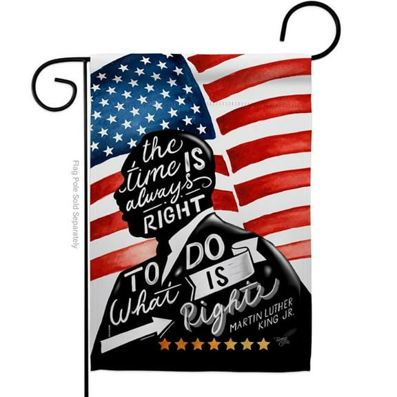 Breeze Decor G161093-BO 13 x 18.5 in. The Time is Always Right Black History Martin Luther King Double-Sided Decorative Vertical Garden Flags - House Decoration Banner Yard Gift