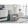 thumbnail image 3 of Cotton Linen Fabric Nursery Rocking Chair With Adjustable Footrest, 3 of 18