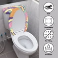 thumbnail image 3 of HELLHERO Toilet Dust Cover Set Pack of 2 U-Shaped Keep Dust Stain, Rainbow Wave Blooms, 3 of 8