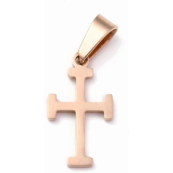 5 Pcs Cross Pendant Charms 304 Stainless Steel Pendants for Jewelry Making Cross Rose Gold Metal Charms Pendant Pendant Decoration for Women Birthday Festival Elegant Gifts Personalized Jewelry
