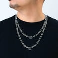 thumbnail image 2 of Nuragold 14k Real White Gold Solid Figaro Link 6.5mm Chain Necklace (20"-30") Italian Jewelry for Men, 2 of 9