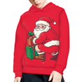 thumbnail image 3 of DISNIMO Christmas Santa Claus Hoodie for Girls 6-7 Pullover Hoodies for Boys and Girls Sweatshirts with Hood and Pocket Long Sleeve Hoody Kids Streetwear Hoodie Long Sleeve Soft Fall, 3 of 7