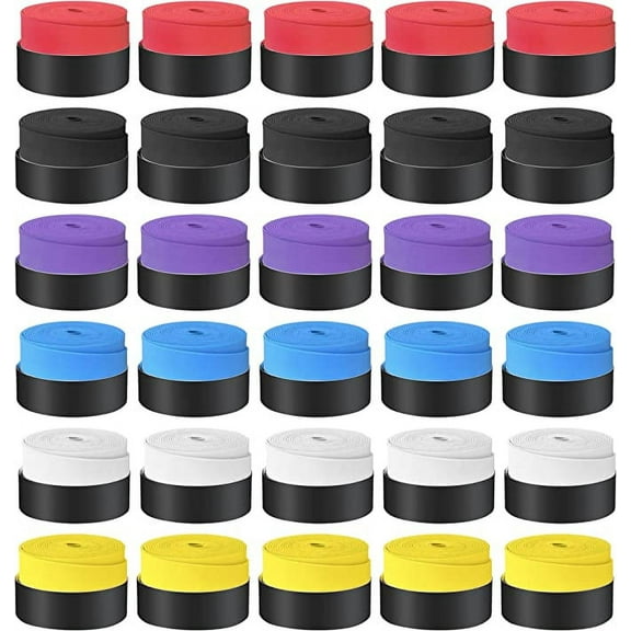 30pcs Tennis Racket Grip Tape, Overgrip Tennis Racket Grip Tape, Wrap Your Racket, Keep Your Racket Dry, Durable and Absorbent - 6 Colors