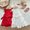 thumbnail image 5 of 4/July Red Dress for Girls Size 6-7 Summer Western Style Short Sleeved Small Floral Shawl Princess Style Girls' Dress, 5 of 5