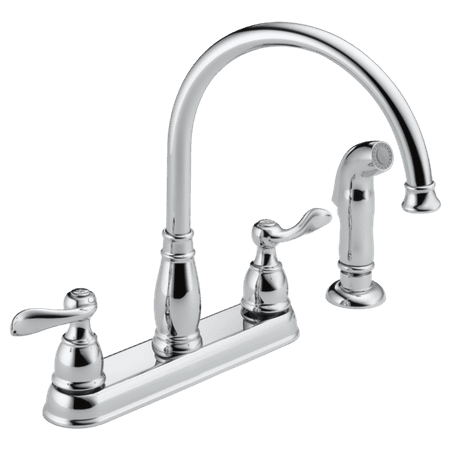 Ss Delta Faucet - Delta Windemere Two Handle Kitchen Faucet in Chrome 21996LF