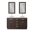 thumbnail image 2 of Water Creation Chestnut 60" Wood Double Bathroom Vanity in Brown and Gold, 2 of 10
