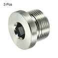 thumbnail image 3 of Uxcell M22*1.5 Internal Hex Head Pipe Fitting Plug, 3 Pack Male Thread 45# Steel Socket Plug with Sealing Ring, 3 of 5