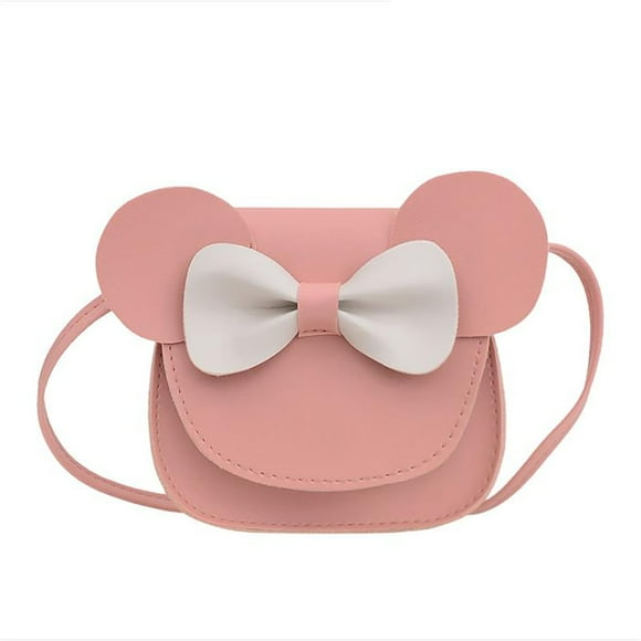 Kids Baby Girls Cartoon Crossbody Bag Handbag Cute Mouse Ear Bowknot Magnetic Snap Shoulder Bag Toddler Girls Coin Purse