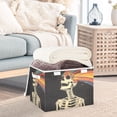 thumbnail image 3 of Yayeee Collapsible Storage Bin with Lid Fabric Closet Decorative Basket with Handles, Black Skeleton, 3 of 7