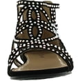thumbnail image 3 of Forever Tory-63K Girls Four-leaf Rhinestone Glittering Clover Cut Out Strap Gladiator Flat Dress Sandal, 3 of 4