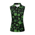 thumbnail image 2 of Uorisanigo St. Patrick's Leaf Women's Golf Shirt Comfortable Breathable Womens Golf Shirt Sleeveless Zip Up Shirts Versatile Sleeveless Workout Tank Tops, 2 of 7