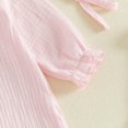thumbnail image 6 of Cjfdfy Newborn Baby Girl Fall Outfit Collar Long Sleeve Solid Color Romper And Cotton Hat Infant Cute Fall Winter Outfits Baby Coming Home Outfit  ﻿0-12 Months, 6 of 8