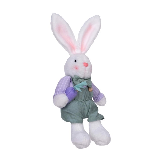 HWRETIE Easter Bunny Ornament Set,Plush Style Spring Decoration Desk Display