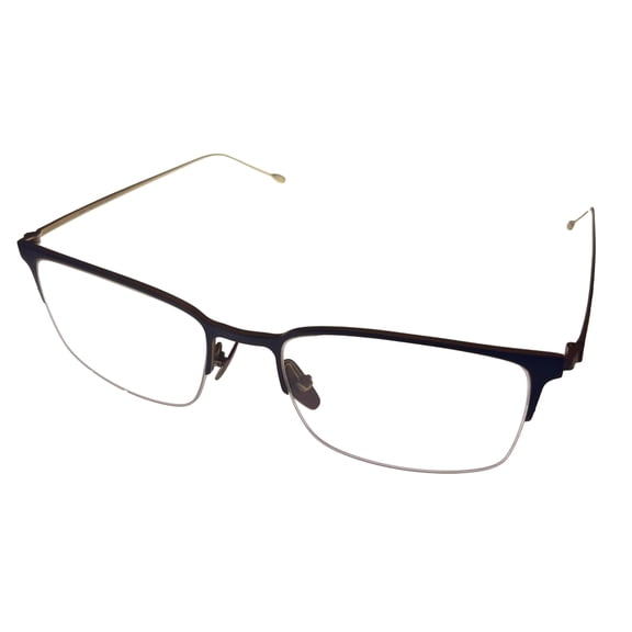 John Varvatos Mens Ophthalmic Eyeglass Rectangle Black Gold Metal V172. 55mm