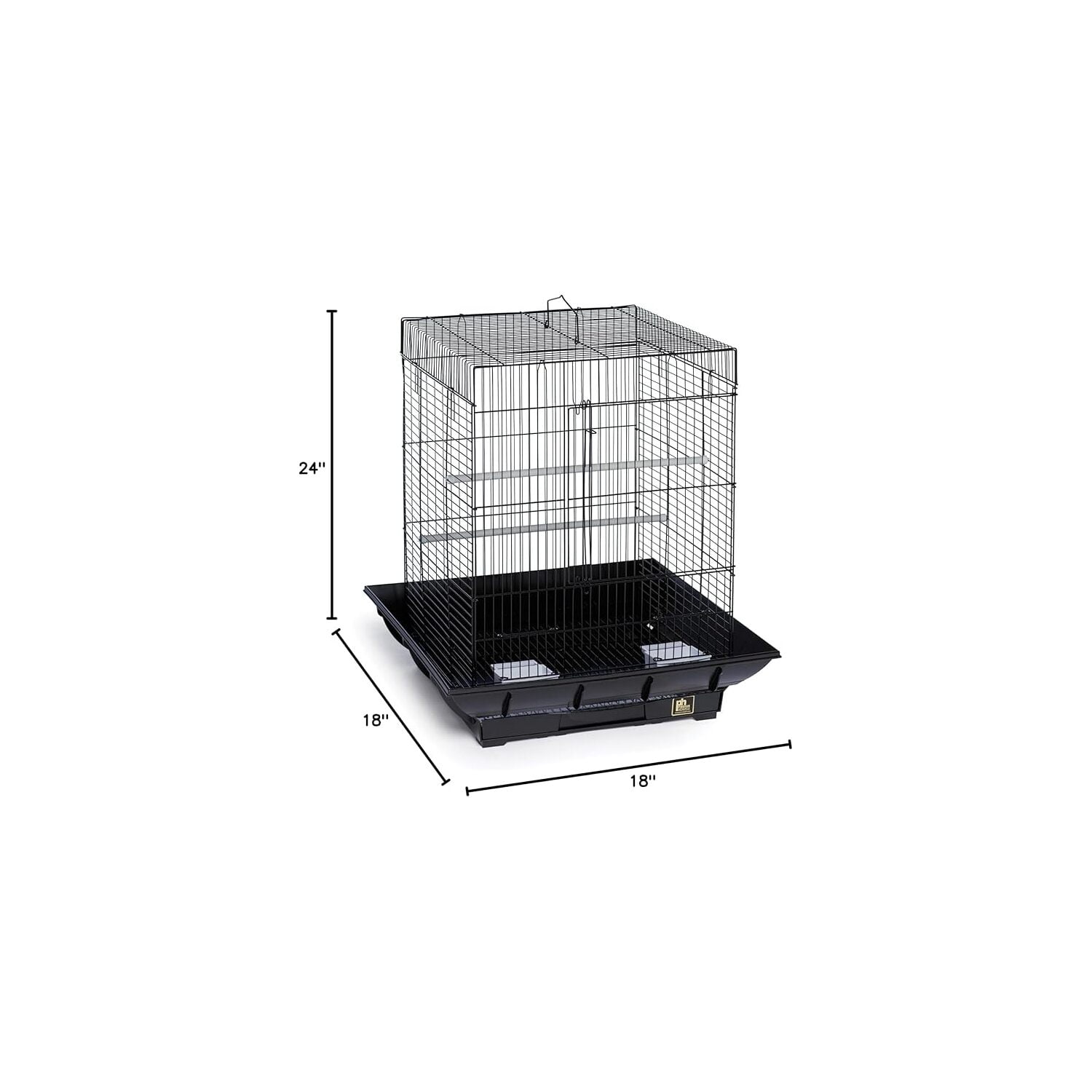 HomeStock Mountain Majesty Clean Life Bird Cage with Spacious Interior, Durable Build, Easy-to-Clean Features, and Secure Design for Birds' Comfort-Color:Black