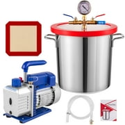 BENTISM 3 Gallon Vacuum Chamber Kit Stainless Steel Degassing Chamber 12L Vacuum Degassing Chamber Kit with 3.6 CFM 1 Stage Vacuum Pump HVAC