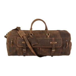 Full-Grain Leather Travel Duffel Bag for Men & Women – Overnight, Weekend, Sports & Gym Duffle Bag