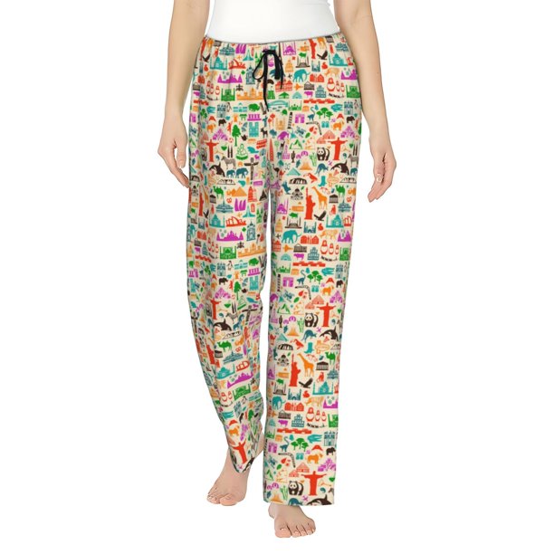 Balery Travel Pantalones de pijama para mujer, pijamas ultraligeros, pantalones de estar por casa-Medium