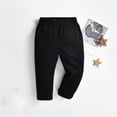 thumbnail image 3 of Meresysid Kids Infant Toddler Cute Solid Color Stripe Casual School Uniform Suit Pants Trousers Black, 3 of 3