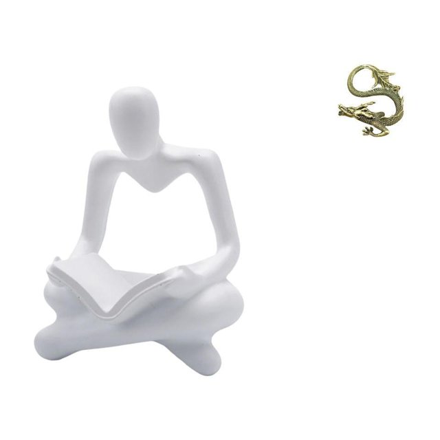 Escultura de figura de pensador abstracto creativo para sala de estar, dormitorio, oficina, decoración, estatua de latón en miniatura para mascota de