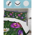 thumbnail image 3 of Full Size Quilt Bedding Set, Spring Flowers Reversible Summer Quilt 3 Pieces, Boho Botanical Budding Garden Florals Lightweight Bedspreads Coverlets with 2 Pillow Shams for All Seasons, 3 of 5