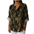 thumbnail image 1 of Vestidos Casuales Para Mujer, Blusas De Mujer De Moda Camisa de lino sintético para mujer, de manga larga, con botones y cuello en V, estilo moderno y holgado., 1 of 5