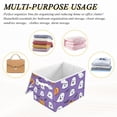 thumbnail image 6 of Yayeee Collapsible Cube Storage Bin with Lid Fabric Closet Decorative Basket with Handles, Halloween Ghosts Purple, 6 of 7