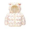 thumbnail image 2 of Godderr Toddler Boys Girls Flower Color Winter Jacket Kids Hooded Down Cotton Coats Cartoon Print Cotton Coat Tops Zipper Warm Outerwear for 1-7 Years, 2 of 8