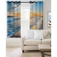 thumbnail image 2 of Sunset Beach Blackout Curtains 45 Inches Long for Bedroom, Spray Ocean Waves Sky Nature Scenery Thermal Insulated Room Darkening Black Out Window Curtain Panels Grommet Drapes for Living Room, 2 of 8
