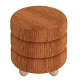 thumbnail image 3 of !nspire Modern Fabric Round Ottoman - Rust Brown, 3 of 6