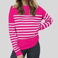thumbnail image 2 of Tunics Tops With Pockets Fall Winter Comfy Crewneck Long-sleeved Blouson Off the Shoulder Zipper Stripe Leisure Ribbed Knit Top Tops(RD3,XXL), 2 of 5