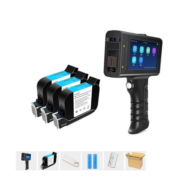 Printer Jet, 12.7mm Label Printer Smart Handheld Inkjet Printer Qr Bar Lot Code Logo Coding Machine For Glass ,Fast Printing