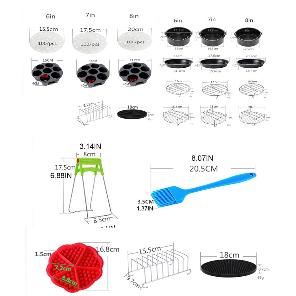 Miiottaa Air Fryer Accessories XL Fit all 3.2QT - 5.3QT Air Fryer BPA Free Dishwasher Safe Nonstick Coating 6-8 inch Deep Fryer