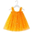 thumbnail image 6 of Leey-World Dresses for Baby Girls Toddler Girl Tutu Dress Summer Bow-Tie Straps Casual Dresses Kids Princess Flowy Swing Clothes(Orange,12-18 Months), 6 of 6
