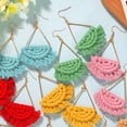 thumbnail image 2 of LEORX 1 Pair Fashion Earrings Bohemian Style Fan Shaped Cloth Lightweight Accessory for Women, 2 of 8