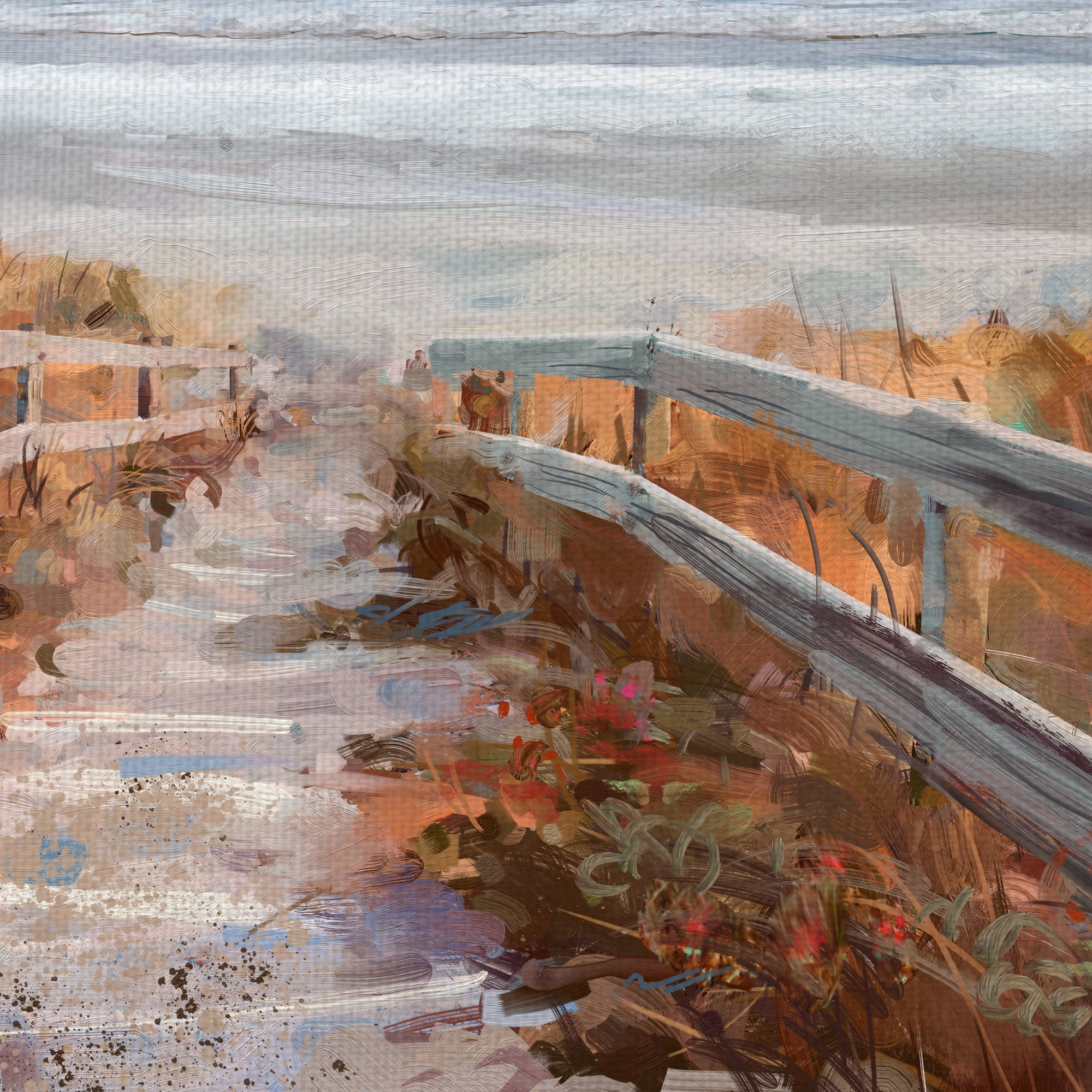 Masterpiece Art Gallery Dune Crossing Ocean By Studio Arts Canvas Art Print 17" x 34"